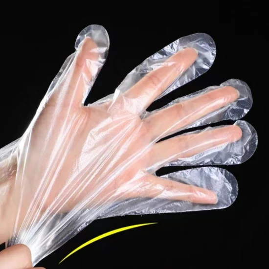 Guantes de PE desechables a precio de fábrica Guantes de plástico empaquetados individualmente Desechables de grado alimenticio