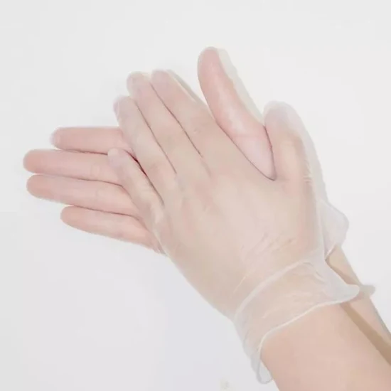 Guantes Mano Negro Servicio de alimentos Guantes de PVC Limpieza sin polvo Fabricante de vinilo